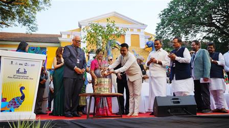 IFFI 2025 with the traditional and auspicious watering of the Tulsi plant, following a spectacular Grand Opening Parad, in Panaji, Goa on November 20, 2025.