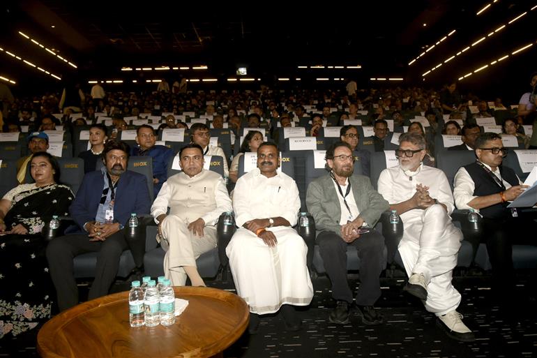 The Minister of State for Information & Broadcasting and Parliamentary Affairs, Dr. L. Murugan attended the Opening Film Felicitation of The Blue Trail at INOX-I, Panjim at the 56th International Film Festival of India, in Goa on November 20, 2025. The Secretary, Ministry of Information & Broadcasting, Shri Sanjay Jaju was also present.