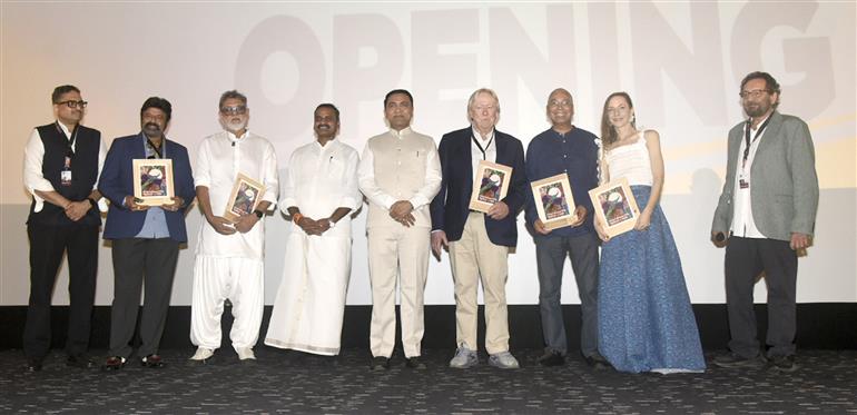 The Minister of State for Information & Broadcasting and Parliamentary Affairs, Dr. L. Murugan attended the Opening Film Felicitation of The Blue Trail at INOX-I, Panjim at the 56th International Film Festival of India, in Goa on November 20, 2025. The Secretary, Ministry of Information & Broadcasting, Shri Sanjay Jaju was also present.