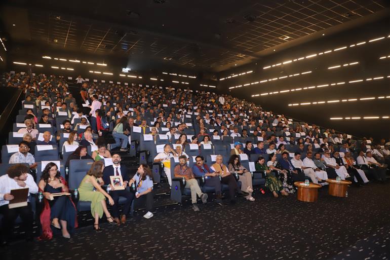 Audience at the opening screening at IFFI of the movie “The Blue Trail” in Goa on November 21, 2025.