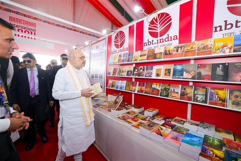 The Union Minister for Home Affairs and Cooperation, Shri Amit Shah distributed books to children and visited various stalls at the Ahmedabad International Book Fair held in Ahmedabad, Gujarat on November 22, 2025.