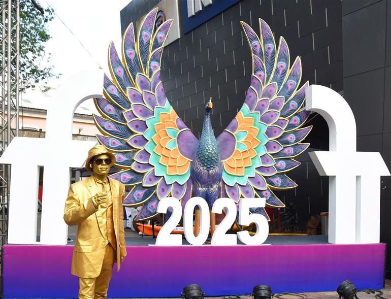 Golden Statue Man Street performer and other activities at INOX Complex during the 56th International Film Festival of India (IFFI), in Goa on November 22, 2025.