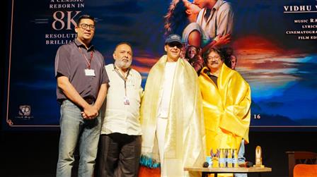 Filmmaker Vidhu Vinod Chopra and award-winning writer Abhijat Joshi for an intimate and insightful conversation on life, cinema, and the power of storytelling at (IFFI-2025), in Goa on November 23, 2025.