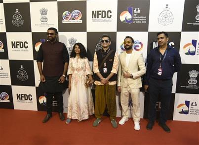 Director Ulka Mayur, Producer Mayur Puri Along with Producer Mannan Shaah at the Red carpet of film “Where The Heart Is” during 56th International Film Festival of India (IFFI), in Goa on November 23, 2025.
