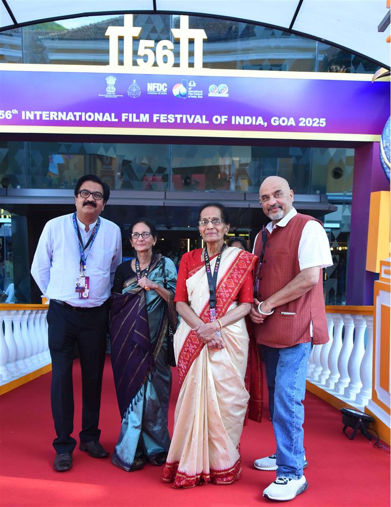 Red carpet presentation of the Indian Panorama film Murliwala during the 56th International Film Festival of India (IFFI), in Goa on November 23, 2025.