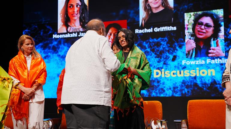 A Global Narrative through Independent Cinema with Meenakshi Jayan, Rajni Basumatary, Fowzia Fathima, and Rachel Griffiths held at Kala Academy, (IFFI -2025), in Goa on November 23, 2025