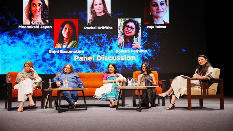 A Global Narrative through Independent Cinema with Meenakshi Jayan, Rajni Basumatary, Fowzia Fathima, and Rachel Griffiths held at Kala Academy, (IFFI -2025), in Goa on November 23, 2025