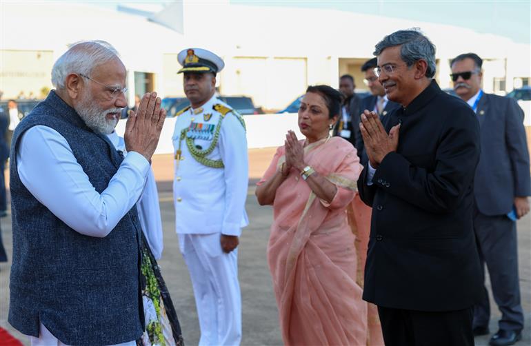 PM emplanes for India after attending the G20 Leaders’ Summit, in Johannesburg, South Africa on November 23, 2025.