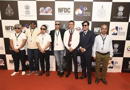 Glimpses of the Red carpet of film “Battlefield” during 56th International Film Festival of India (IFFI-2025), in Goa on November 24, 2025.
