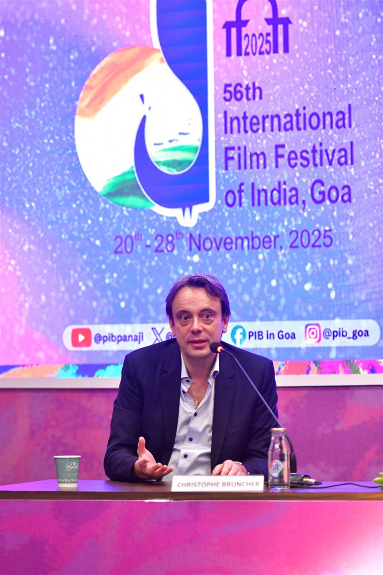 Directors Christina Theresa Tournatzes (Karla) and Hayakawa Chie (Renoir) address the media during a joint Press Conference on their respective films at PIB Media Centre the International Film Festival of India (IFFI) 2025, in Goa on November 23, 2025.