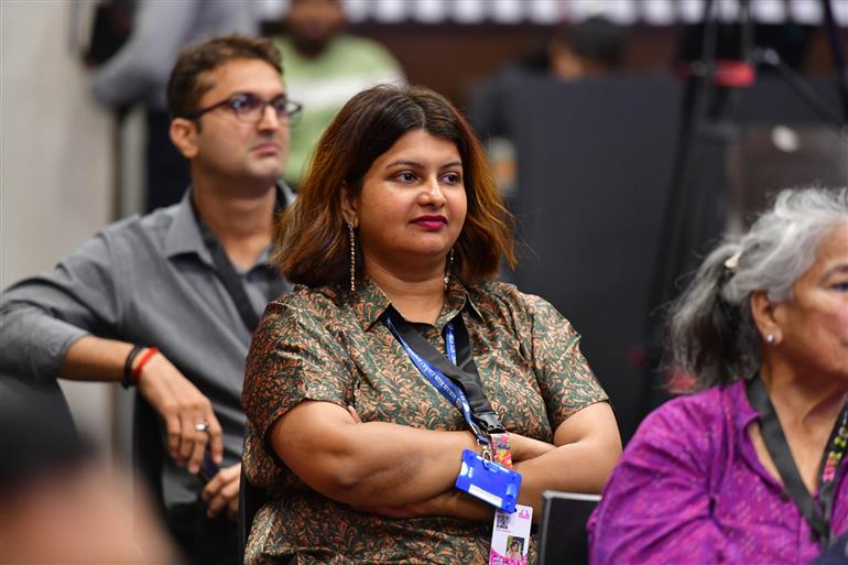 Press Conference for the fascinating films ‘Drushya Adrushya’ (Director: Purushottam Lele) and ‘Piranthanaal Vazhthukal’ (Director: Raju Chandra) at the PIB Media Centre (IFFI 2025), in Goa on November 23, 2025.
