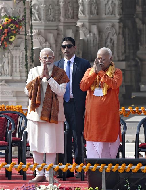 PM at Shri Ram Janmbhoomi Mandir Dhwajarohan Utsav, in Ayodhya, Uttar Pradesh on November 25, 2025.