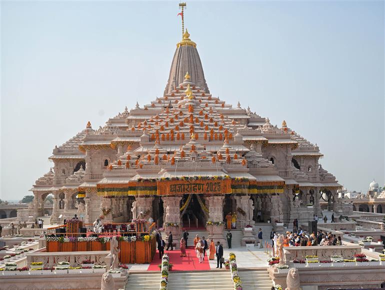 PM at Shri Ram Janmbhoomi Mandir Dhwajarohan Utsav, in Ayodhya, Uttar Pradesh on November 25, 2025.