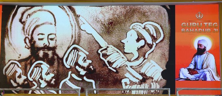 PM pays Tribute on the 350th Shaheedi Diwas of Sri Guru Teg Bahadur ji, at Kurukshetra, in Haryana on November 25, 2025.