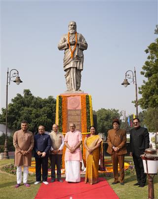 The Vice President of India, Shri C. P. Radhakrishnan attends the floral tribute programme of the Bharat Ratna Dr. B. R. Ambedkar and Shri Vithalbhai Patel on the Delhi Assembly premises, in New Delhi on November 26, 2025. 