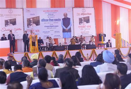 The Vice President of India, Shri C. P. Radhakrishnan addressing at the ‘Constitution Day’ celebrations at the Delhi Legislative Assembly, in New Delhi on November 26, 2025. 