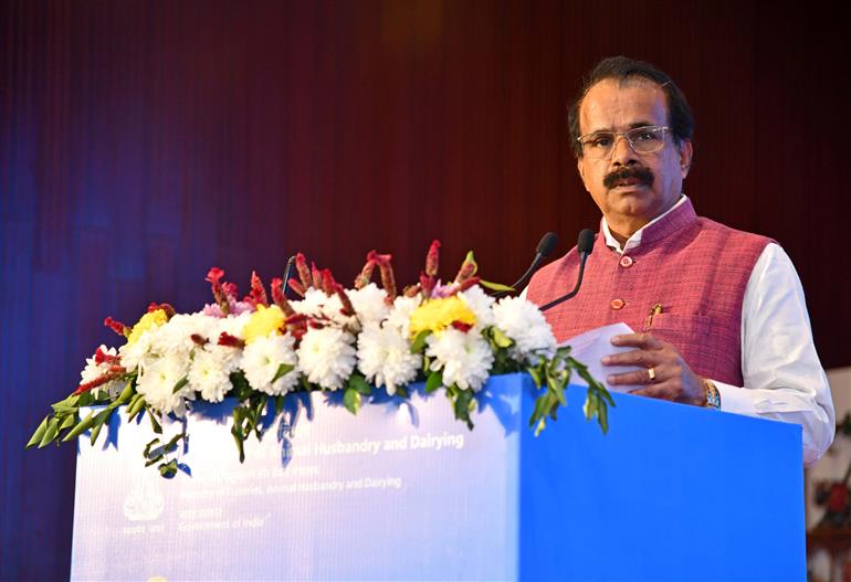 The Minister of State for Minority Affairs and Fisheries, Animal Husbandry & Dairying, Shri George Kurian addressing at the celebrations of ‘National Milk Day 2025’ held at Sushma Swaraj Bhawan, in New Delhi on November 26, 2025.