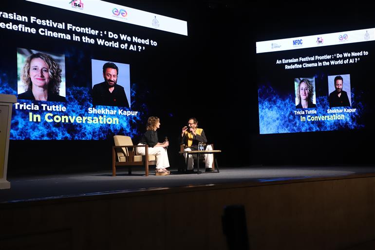 A Eurasian Festival Frontier - Do We Need to Redefine Cinema in the World of AI at Masterclass and In-Conversation Session during the 56th International Film Festival of India (IFFI), in Goa on November 22, 2025.