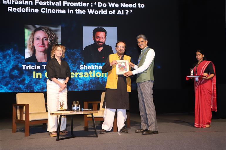 A Eurasian Festival Frontier - Do We Need to Redefine Cinema in the World of AI at Masterclass and In-Conversation Session during the 56th International Film Festival of India (IFFI), in Goa on November 22, 2025.