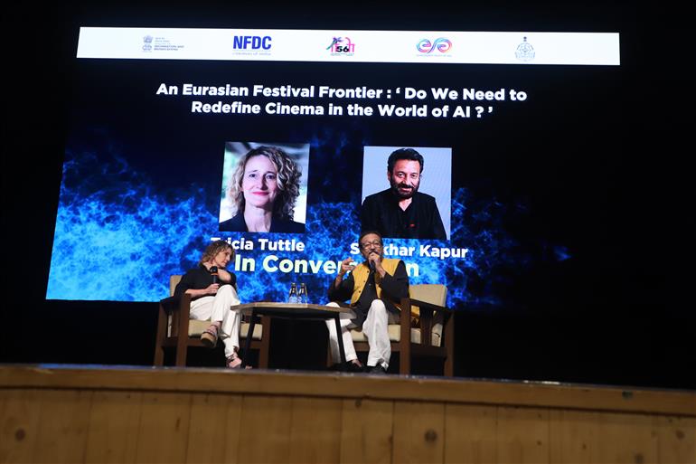 A Eurasian Festival Frontier - Do We Need to Redefine Cinema in the World of AI at Masterclass and In-Conversation Session during the 56th International Film Festival of India (IFFI), in Goa on November 22, 2025.