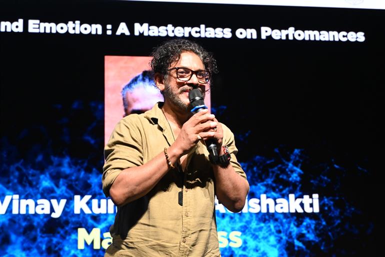 Breath and Emotion - A Masterclass on Performances by the Theater Guru Mr. Vinayakumar Adishakti at Masterclass and In-Conversation Session during the 56th International Film Festival of India (IFFI), in Goa on November 22, 2025.