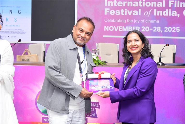 The Team of the movie ‘Spying Stars’ at Press Conference PIB Media Centre during the 56th International Film Festival of India (IFFI), in Goa on November 22, 2025.