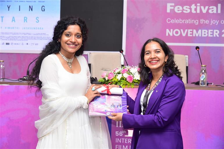 The Team of the movie ‘Spying Stars’ at Press Conference PIB Media Centre during the 56th International Film Festival of India (IFFI), in Goa on November 22, 2025.
