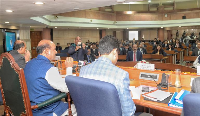The Speaker of Lok Sabha, Shri Om Birla addressing the inaugural program of the Appreciation Course on Parliamentary Processes & Procedures, organized by the Lok Sabha Training Institute PRIDE for the Trainee Officers of the 76th Batch of the Indian Revenue Service (IRS-Customs & Indirect Taxes), in New Delhi on November 27, 2025.