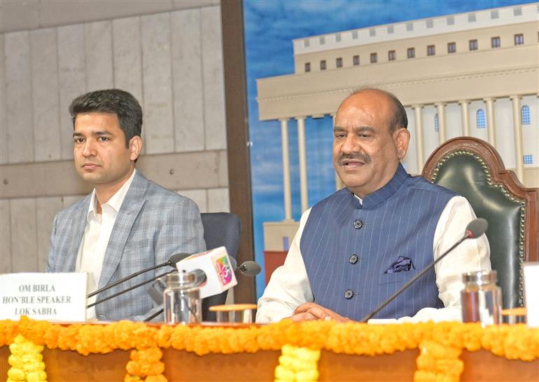 The Speaker of Lok Sabha, Shri Om Birla addressing the inaugural program of the Appreciation Course on Parliamentary Processes & Procedures, organized by the Lok Sabha Training Institute PRIDE for the Trainee Officers of the 76th Batch of the Indian Revenue Service (IRS-Customs & Indirect Taxes), in New Delhi on November 27, 2025.