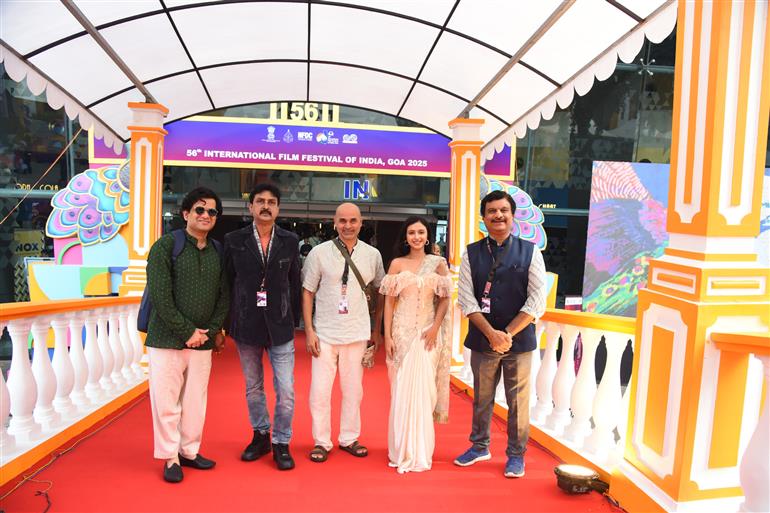 The team of movie “Mukkam Post Bombilwadi” graced the red carpet at 56th International Film Festival of India (IFFI), in Goa on November 22, 2025.