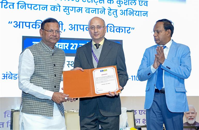 The Union Minister of State for Finance, Shri Pankaj Chaudhary at the mega camp of ‘आपका पैसा, आपका अधिकार’ (‘Your Money, Your Right’) campaign, in New Delhi on November 27, 2025.