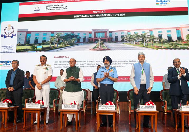 The Union Minister for Defence, Shri Rajnath Singh attends the 278th Foundation Day of the Defence Accounts Department (DAD), in New Delhi on October 01, 2025.