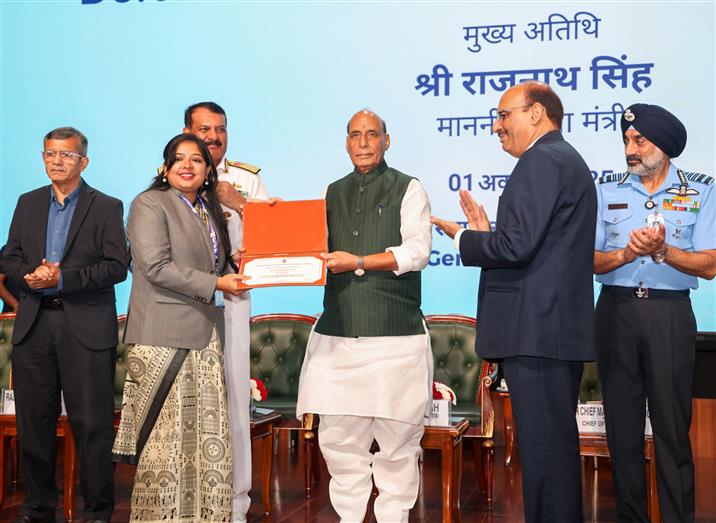 The Union Minister for Defence, Shri Rajnath Singh attends the 278th Foundation Day of the Defence Accounts Department (DAD), in New Delhi on October 01, 2025.