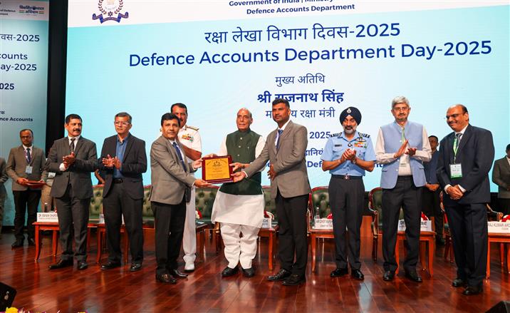The Union Minister for Defence, Shri Rajnath Singh attends the 278th Foundation Day of the Defence Accounts Department (DAD), in New Delhi on October 01, 2025.