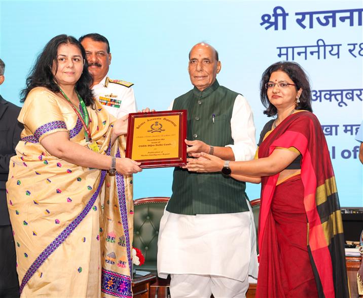 The Union Minister for Defence, Shri Rajnath Singh attends the 278th Foundation Day of the Defence Accounts Department (DAD), in New Delhi on October 01, 2025.