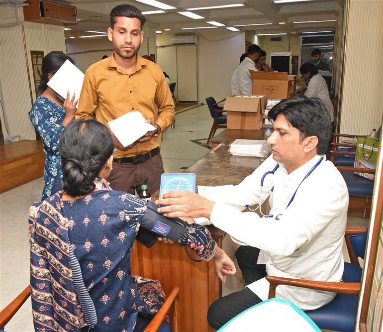 Glimpses of the Preventive Health Check-up and Consultation Camp integrative wellness camp Hosted by AYUSH PIB in Collaboration with AIIA and RML Hospital under ‘Swachhata hi seva campaign-2025’ to marking under the azadi ka amrit Mahotsav at Shastri Bhawan, in New Delhi on October 01, 2025.