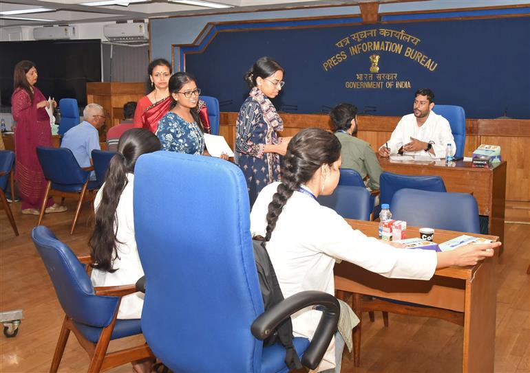 Glimpses of the Preventive Health Check-up and Consultation Camp integrative wellness camp Hosted by AYUSH PIB in Collaboration with AIIA and RML Hospital under ‘Swachhata hi seva campaign-2025’ to marking under the azadi ka amrit Mahotsav at Shastri Bhawan, in New Delhi on October 01, 2025.
