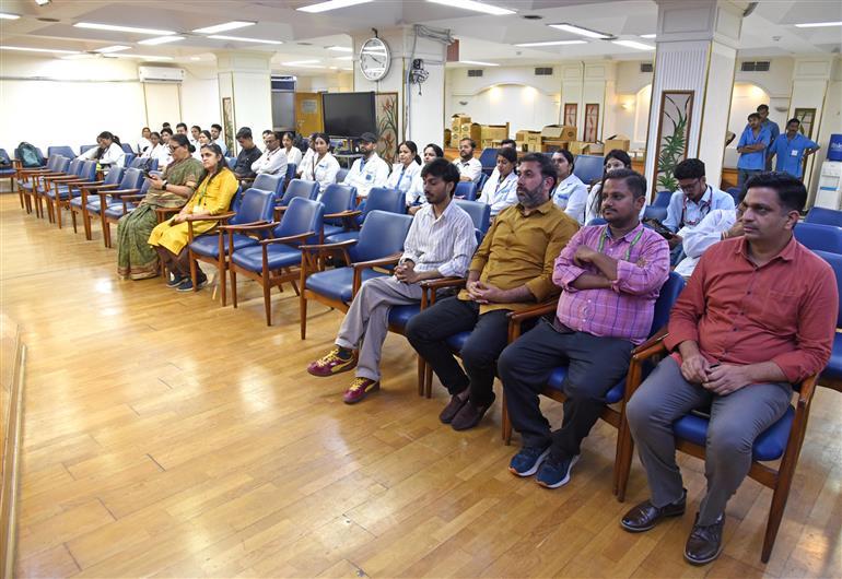 Glimpses of the Preventive Health Check-up and Consultation Camp integrative wellness camp Hosted by AYUSH PIB in Collaboration with AIIA and RML Hospital under ‘Swachhata hi seva campaign-2025’ to marking under the azadi ka amrit Mahotsav at Shastri Bhawan, in New Delhi on October 01, 2025.