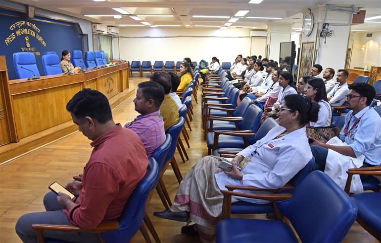 Glimpses of the Preventive Health Check-up and Consultation Camp integrative wellness camp Hosted by AYUSH PIB in Collaboration with AIIA and RML Hospital under ‘Swachhata hi seva campaign-2025’ to marking under the azadi ka amrit Mahotsav at Shastri Bhawan, in New Delhi on October 01, 2025.