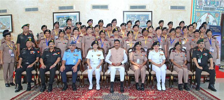 The Minister of State for Defence, Shri Sanjay Seth attends Military nursing service commemorates centenary ceremony, in New Delhi on October 01, 2025.