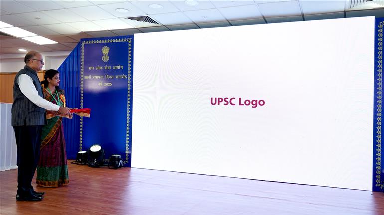 The Chairman, UPSC, Dr. Ajay Kumar inaugurates UPSE Logo during the Union Public Service Commission (UPSC) 99th Foundation Day Celebration, in New Delhi on October 01, 2025.
