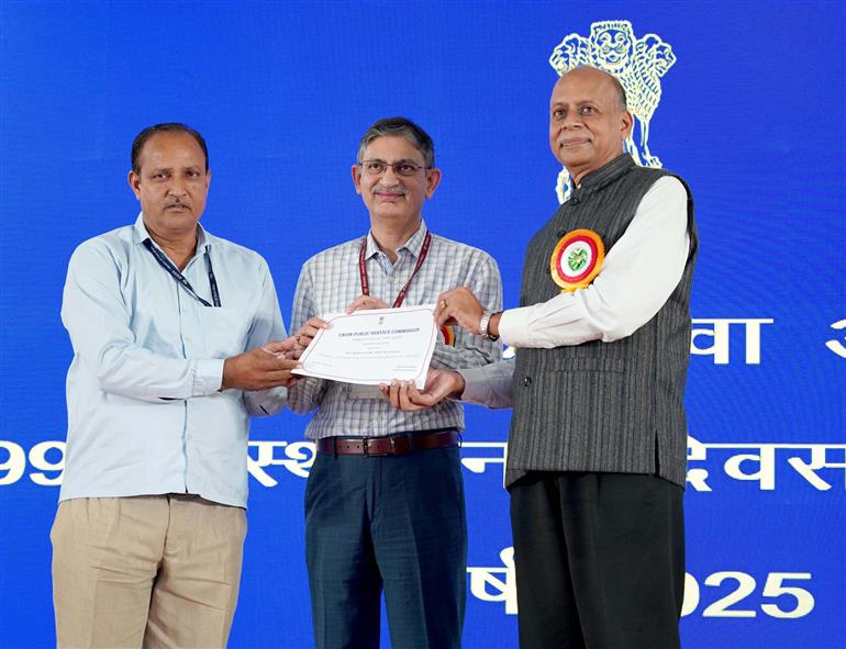 The Chairman, UPSC, Dr. Ajay Kumar at the inauguration of the Union Public Service Commission (UPSC) 99th Foundation Day Celebration, in New Delhi on October 01, 2025.