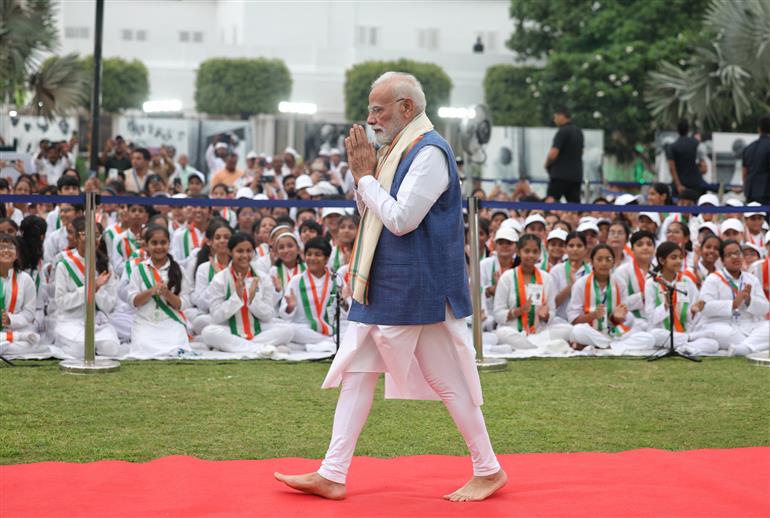 PM attends prayer meeting at Gandhi Smriti on the occasion of Gandhi Jayanti, in New Delhi on October 02, 2025.