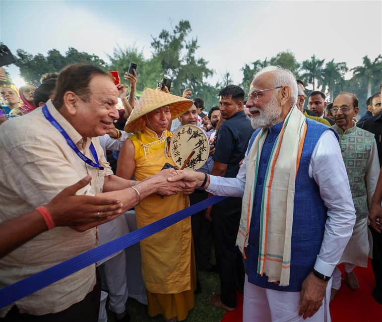 PM attends prayer meeting at Gandhi Smriti on the occasion of Gandhi Jayanti, in New Delhi on October 02, 2025.