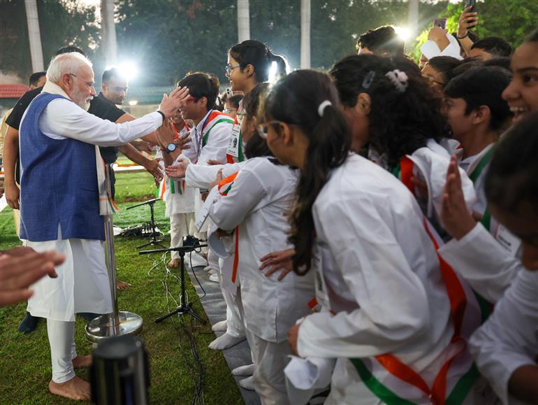 PM attends prayer meeting at Gandhi Smriti on the occasion of Gandhi Jayanti, in New Delhi on October 02, 2025.