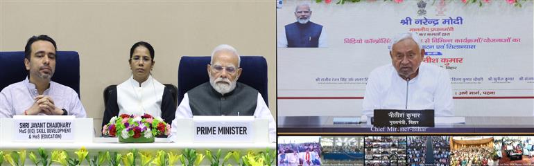 PM graced the Kaushal Deekshant Samaroh held on the sidelines of the unveils of various youth-focused initiatives at Vigyan Bhawan, in New Delhi on October 04, 2025.