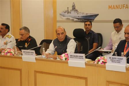 The Union Minister for Defence, Shri Rajnath Singh addressing at the inauguration of the National Conference, in New Delhi on October 07, 2025.