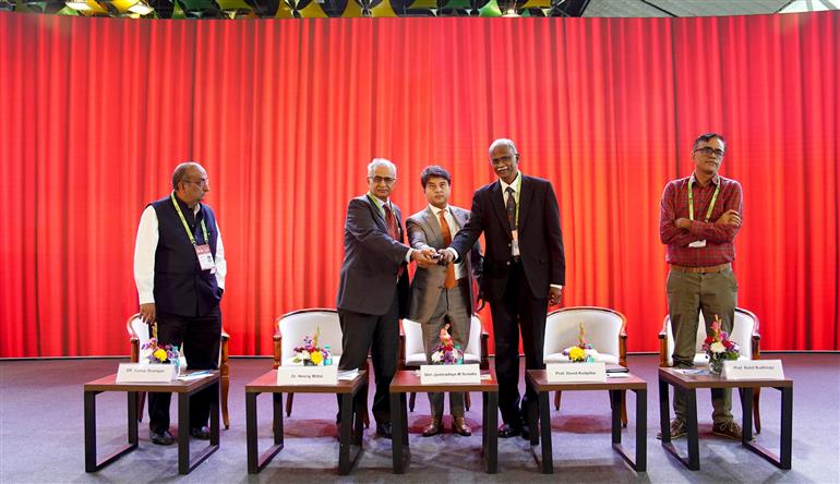 The Union Minister of Communications and Development of North Eastern Region (DoNER), Shri Jyotiraditya M. Scindia attends the International Bharat 6G Symposium at India Mobile Congress 2025, in Delhi on October 08, 2025.