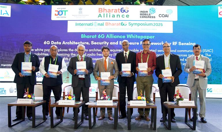 The Union Minister of Communications and Development of North Eastern Region (DoNER), Shri Jyotiraditya M. Scindia attends the International Bharat 6G Symposium at India Mobile Congress 2025, in Delhi on October 08, 2025.