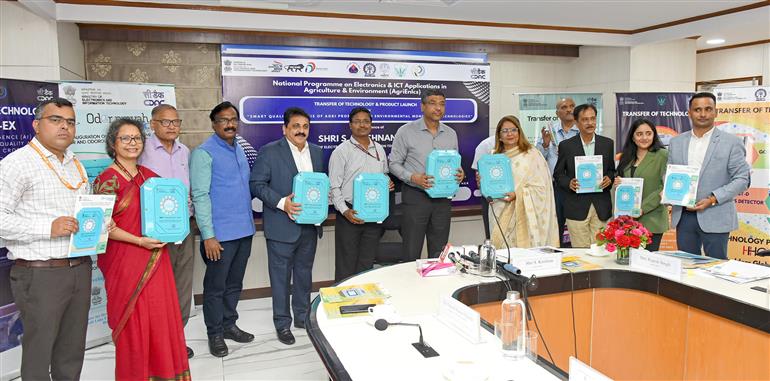 The Secretary, Ministry of Electronics & IT, Shri S Krishnan launched the products developed under the National Programme on Electronics and ICT in Agriculture and Environment (AgriEnIcs) as well as announced the Transfer of Technology, in New Delhi on October 08, 2025.